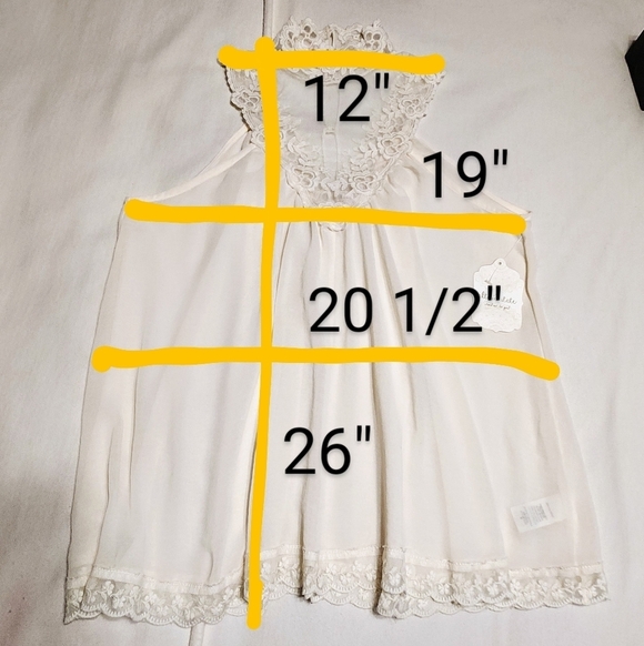 Altar'd State Lace Sleeveless Blouse Beige Medium - Picture 12 of 12